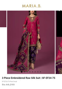 Mariab Shalwar Ready to Wear Embroidered Raw Silk