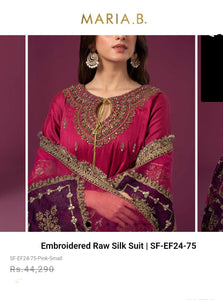 Mariab Shalwar Ready to Wear Embroidered Raw Silk