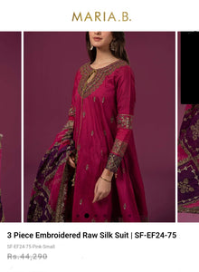 Mariab Shalwar Ready to Wear Embroidered Raw Silk