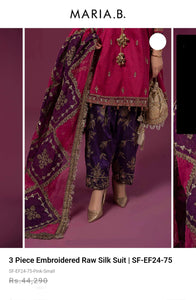 Mariab Shalwar Ready to Wear Embroidered Raw Silk