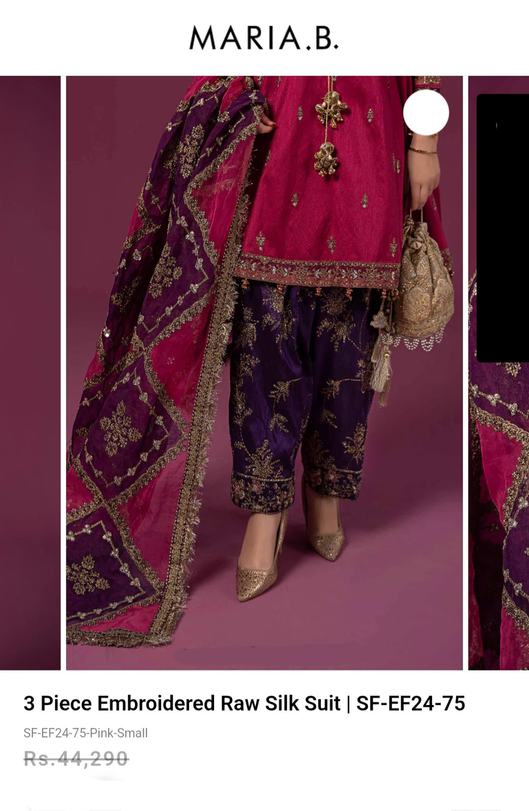 Mariab Shalwar Ready to Wear Embroidered Raw Silk
