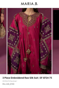 Mariab Shalwar Ready to Wear Embroidered Raw Silk