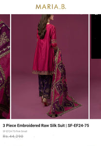 Mariab Shalwar Ready to Wear Embroidered Raw Silk