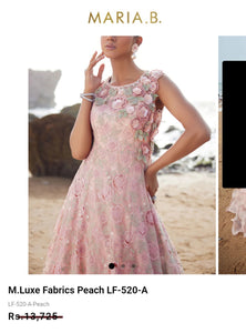 Mariab Fabric Luxe Embroidered Net Laser cut