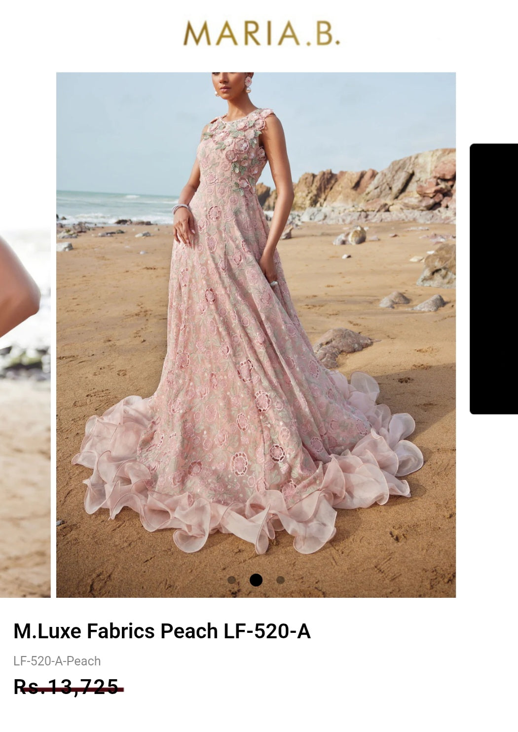 Mariab Fabric Luxe Embroidered Net Laser cut