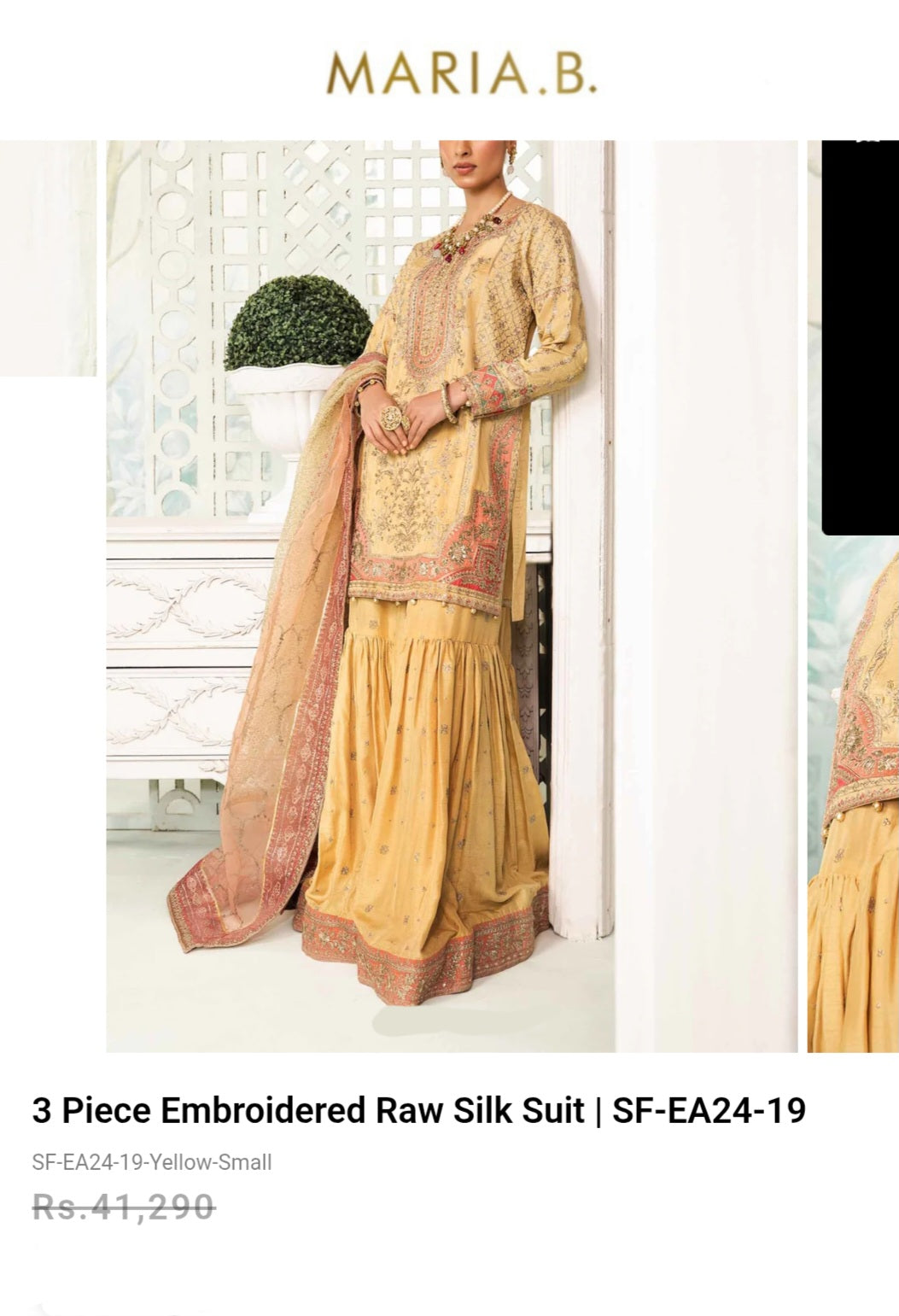 Mariab Farshi Gharara Ready To Wear Rawsilk