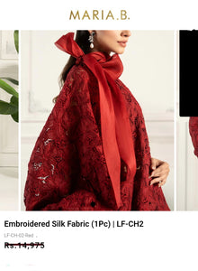 Mariab Fabric Luxe Schiffli Embroidery & Laser cut