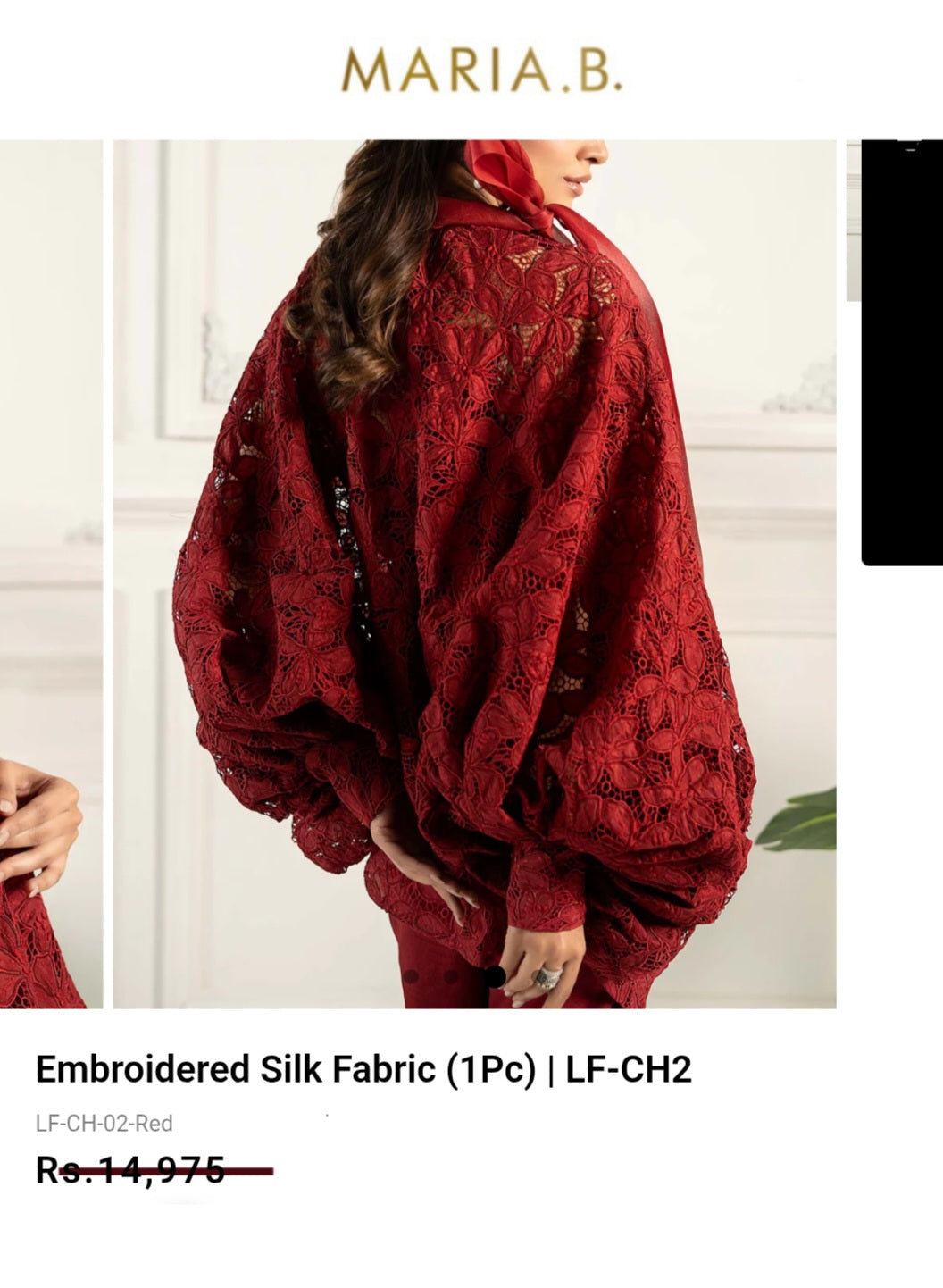 Mariab Fabric Luxe Schiffli Embroidery & Laser cut