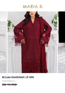 Mariab Fabric Luxe Tarkashi Schiffli Embroidered Lawn