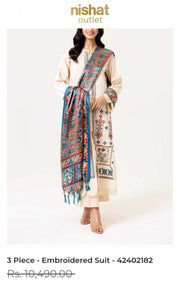 Nishat 2-Piece Embroidered Satin