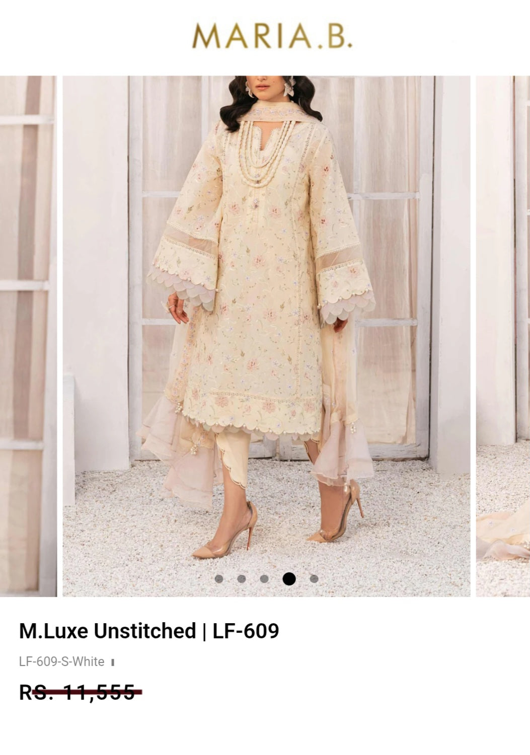 Mariab Fabric Luxe Lawn Embroidered
