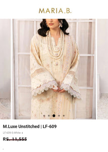 Mariab Fabric Luxe Lawn Embroidered