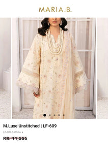 Mariab Fabric Luxe Lawn Embroidered