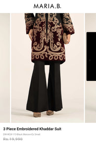 Mariab 3-Piece Ready to Wear Velvet Appliqued