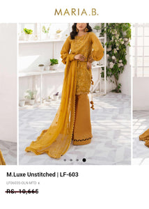 Mariab Shirt Luxe Laser Cut Embroidered Lawn