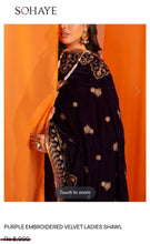 Load image into Gallery viewer, Sohaye by Dinners Shawl Velvet Ready to wear

