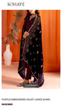 Load image into Gallery viewer, Sohaye by Dinners Shawl Velvet Ready to wear
