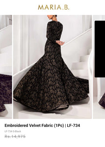 Mariab Fabric Luxe Embroidered Velvet