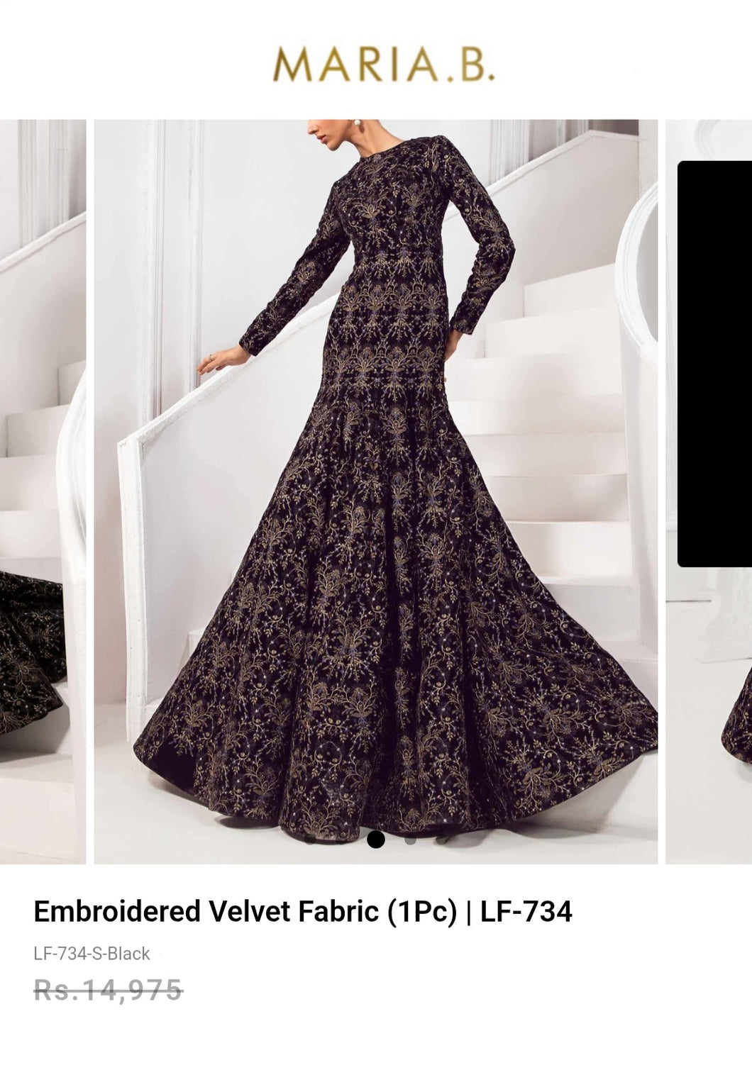 Mariab Fabric Luxe Embroidered Velvet