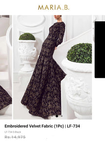 Mariab Fabric Luxe Embroidered Velvet
