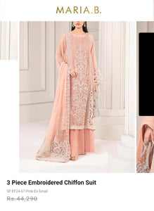 Mariab 4-Piece Ready to Wear Chiffon Hand work Embellished