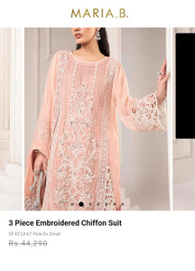 Mariab 4-Piece Ready to Wear Chiffon Hand work Embellished