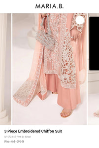 Mariab 4-Piece Ready to Wear Chiffon Hand work Embellished
