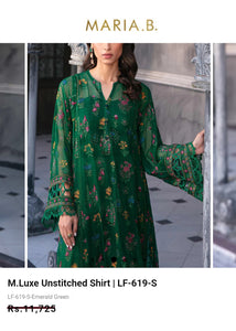 Mariab Fabric Luxe Embroidered Chiffon