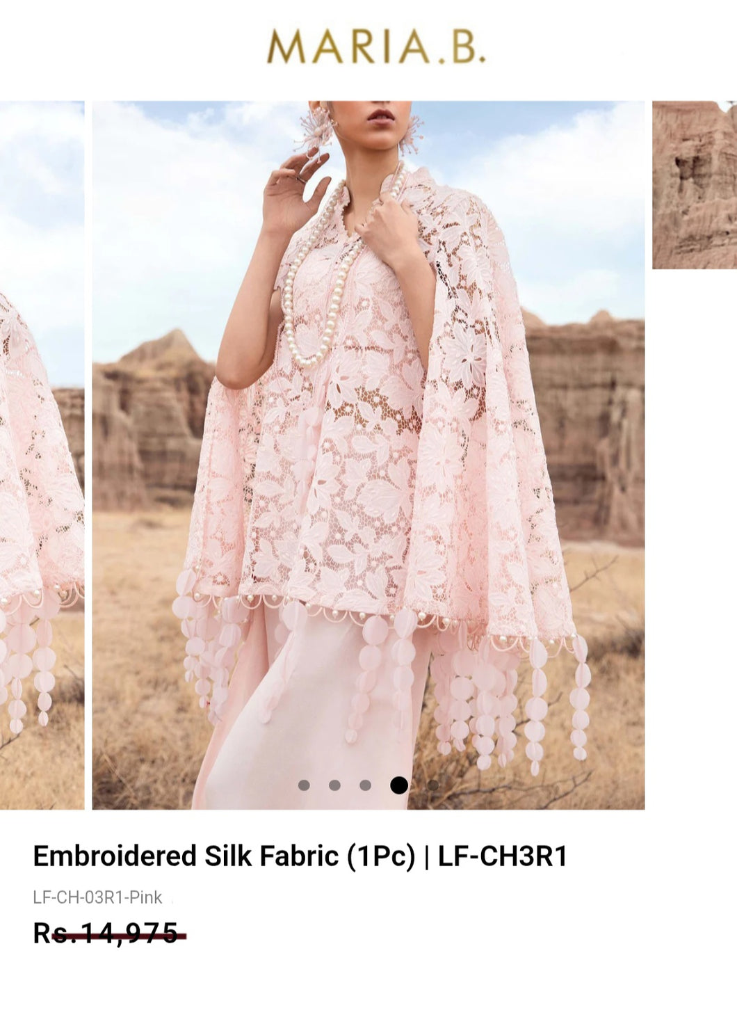 Mariab Fabric Luxe Schiffli Embroidery & Laser cut