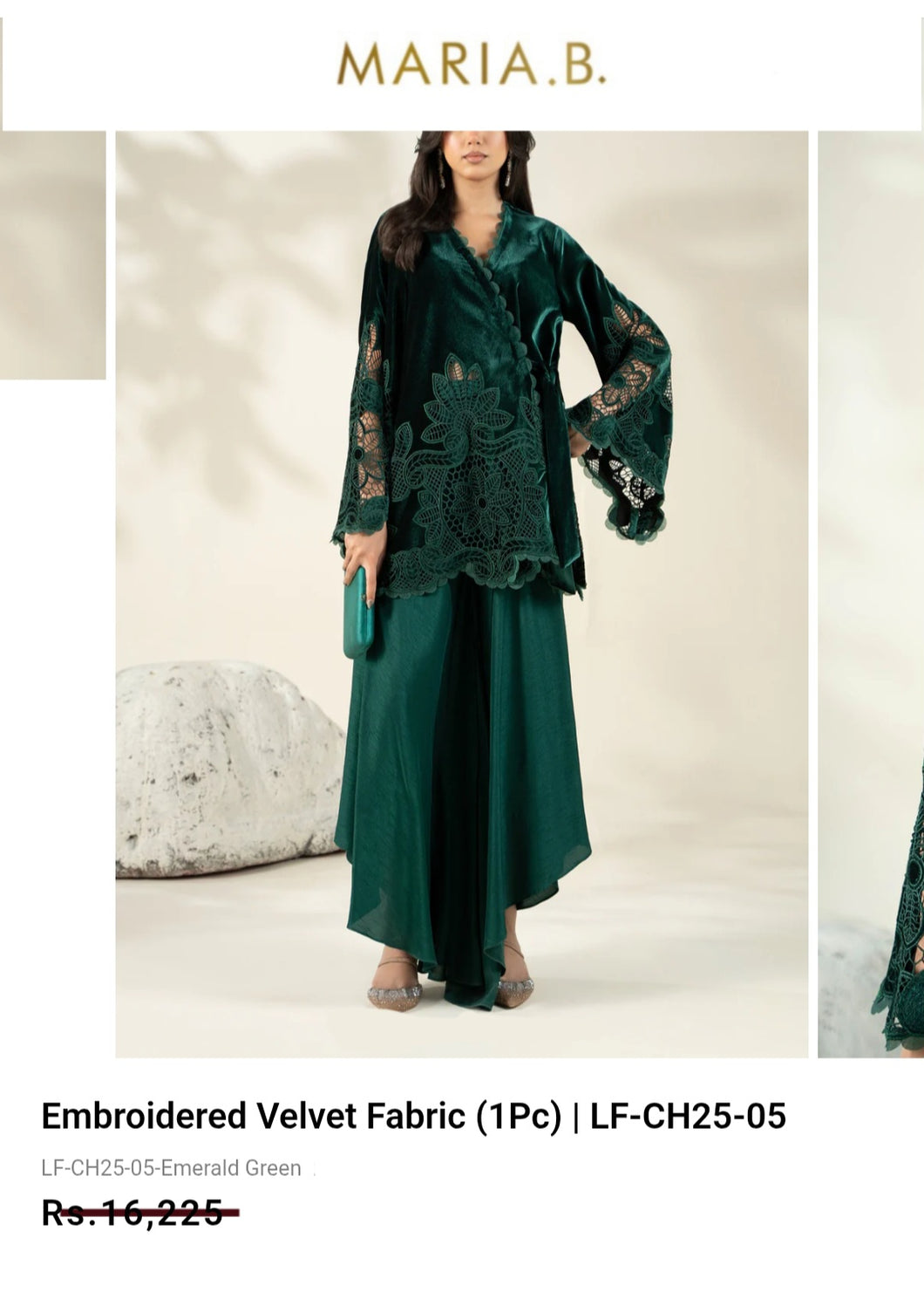 Mariab Fabric Luxe Embroidered Velvet