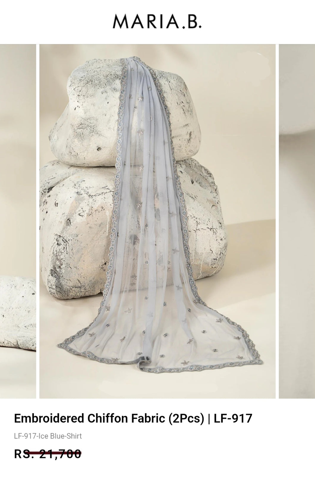 Mariab Duppta Luxe Embroidered Chiffon