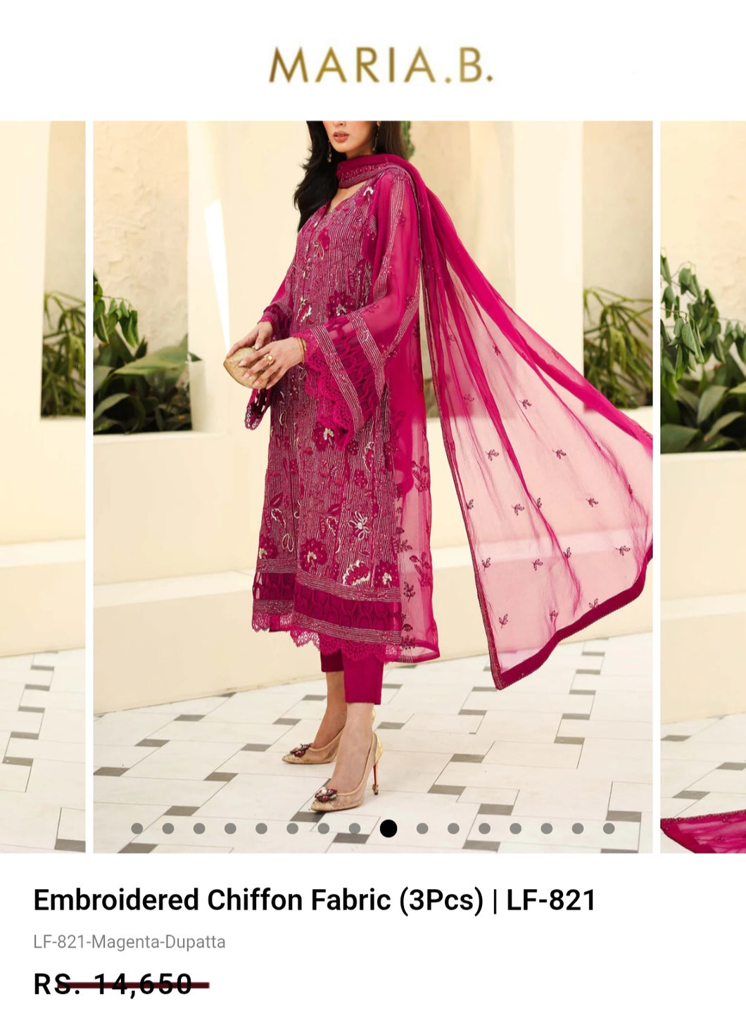 Mariab Duppta Luxe Embroidered Chiffon