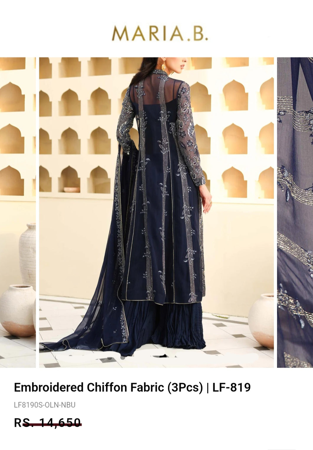 Mariab Duppta Luxe Embroidered Chiffon