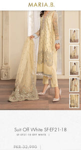 Mariab Fabric Embriodered Organza