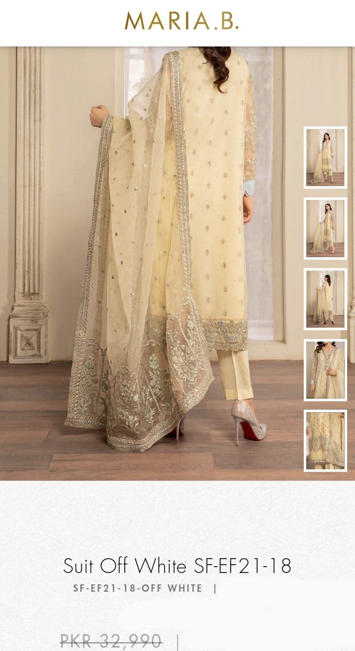 Mariab Fabric Embriodered Organza