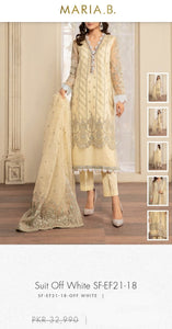 Mariab Fabric Embriodered Organza