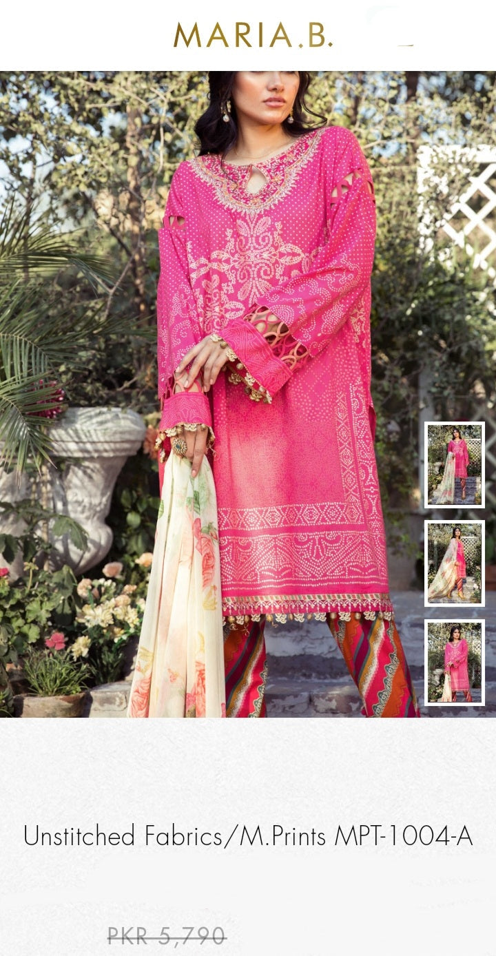 Mariab Fabric chunri Print