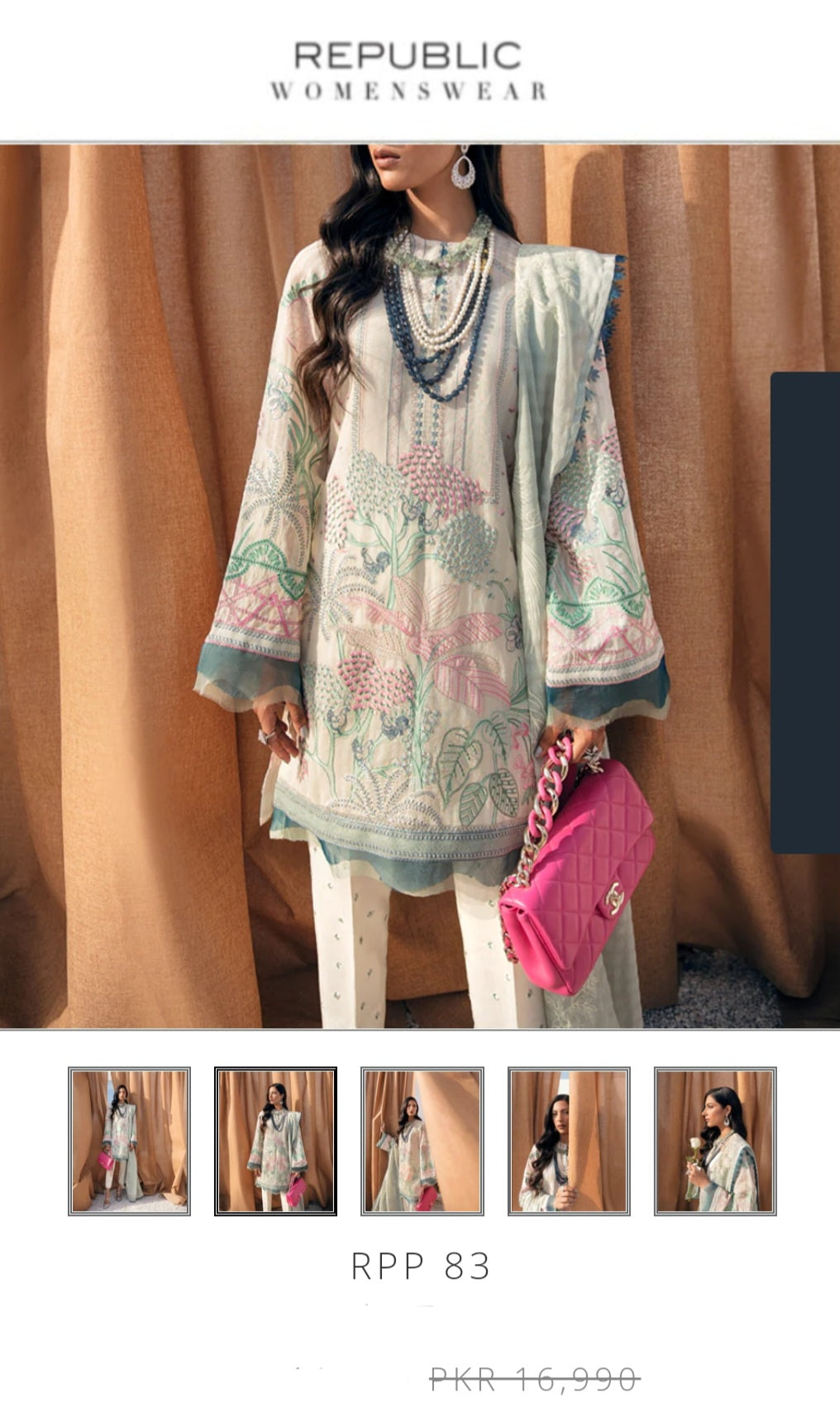 Republic Cotton Raw Silk Embroidered