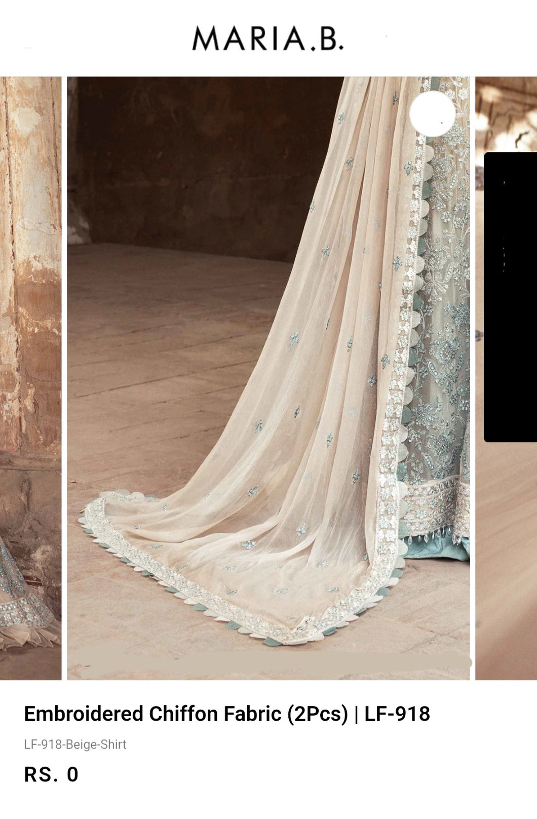 Mariab Duppta Luxe Embroidered Chiffon