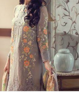 MariaB Front Embroidered Chiffon