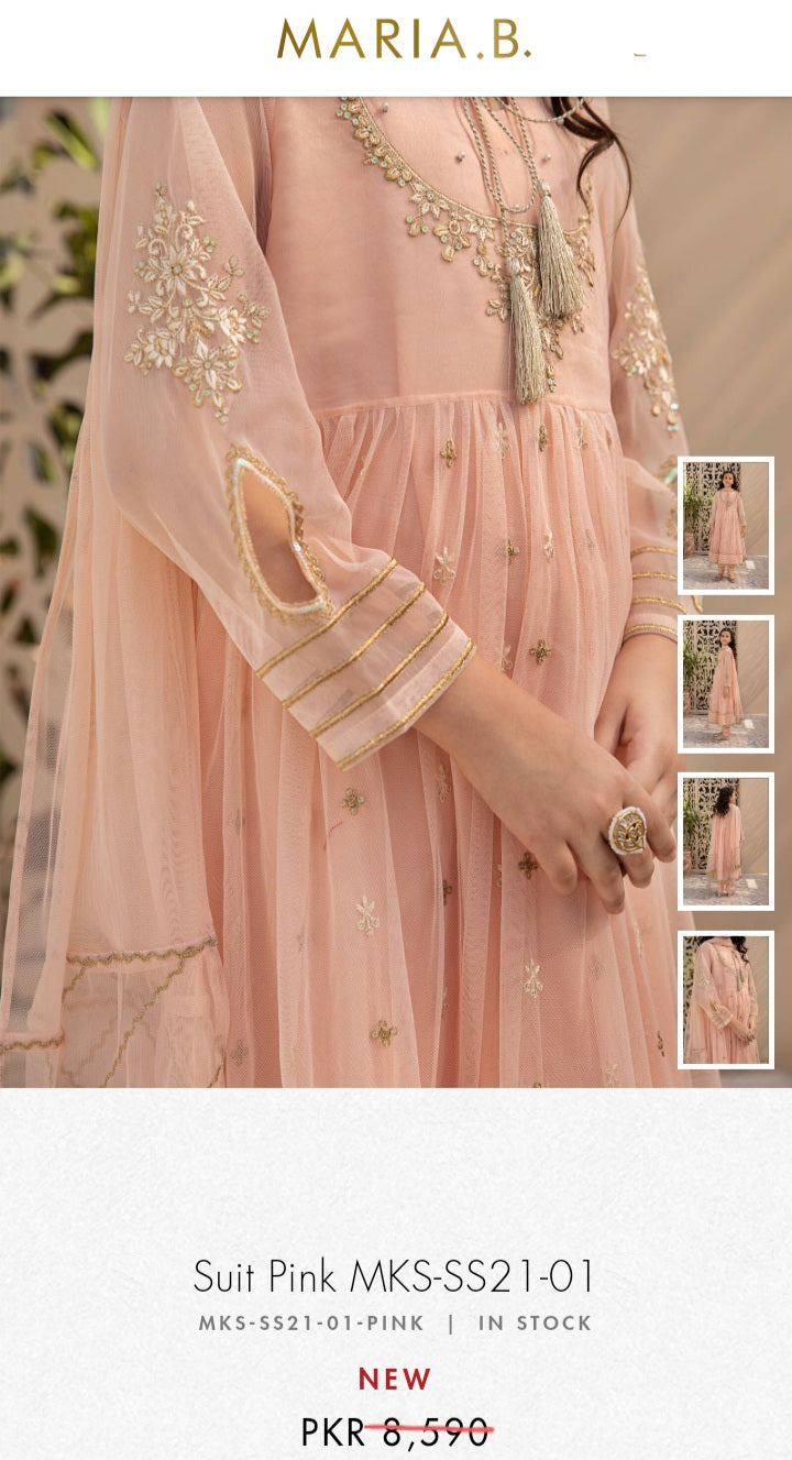 Mariab Fabric Embroidered Net