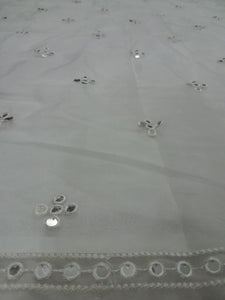 Mariab Duppta Foil Work White