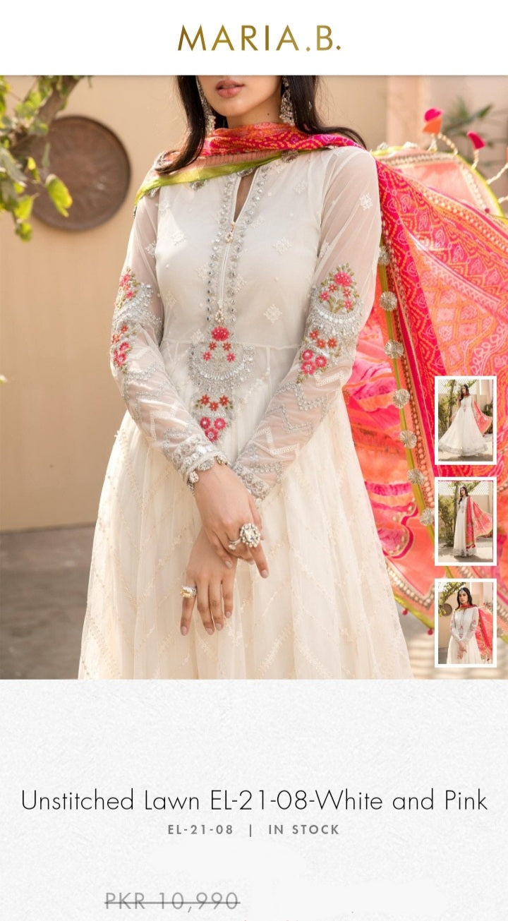 Mariab Sleeves Pair Foil work