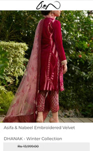 Asifa Nabeel Velvet Silk-Applic