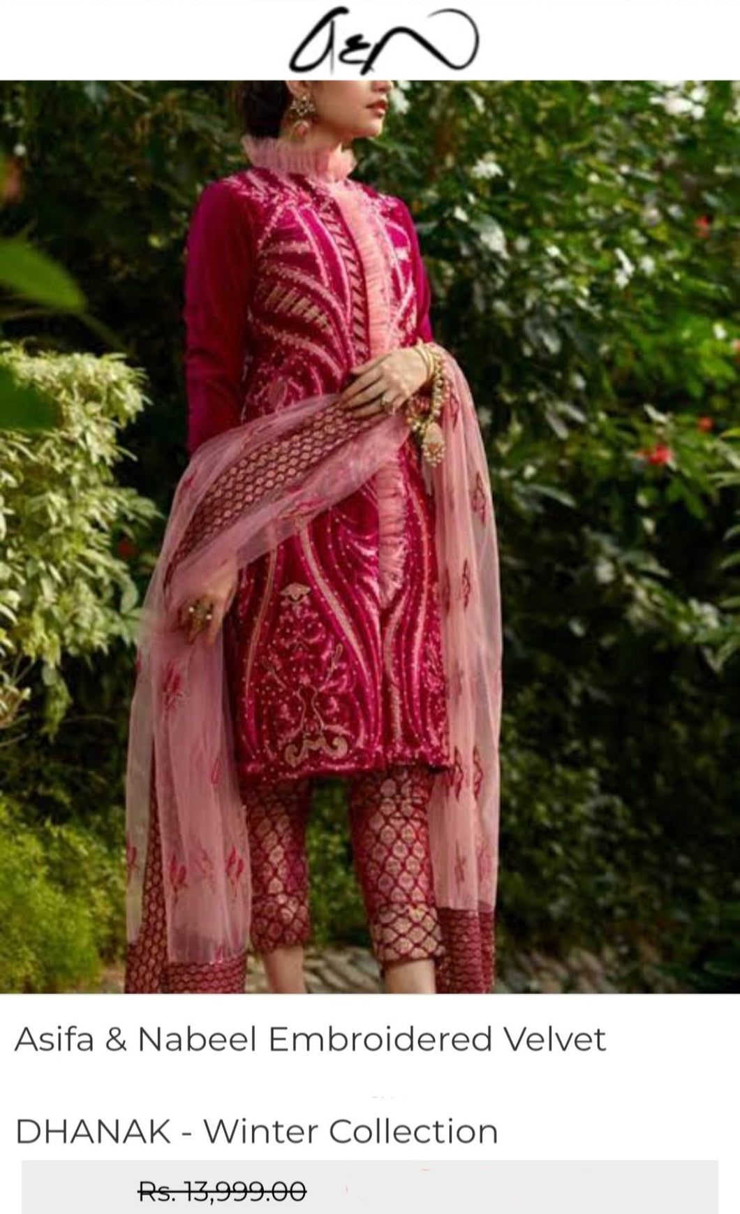 Asifa Nabeel Velvet Silk-Applic