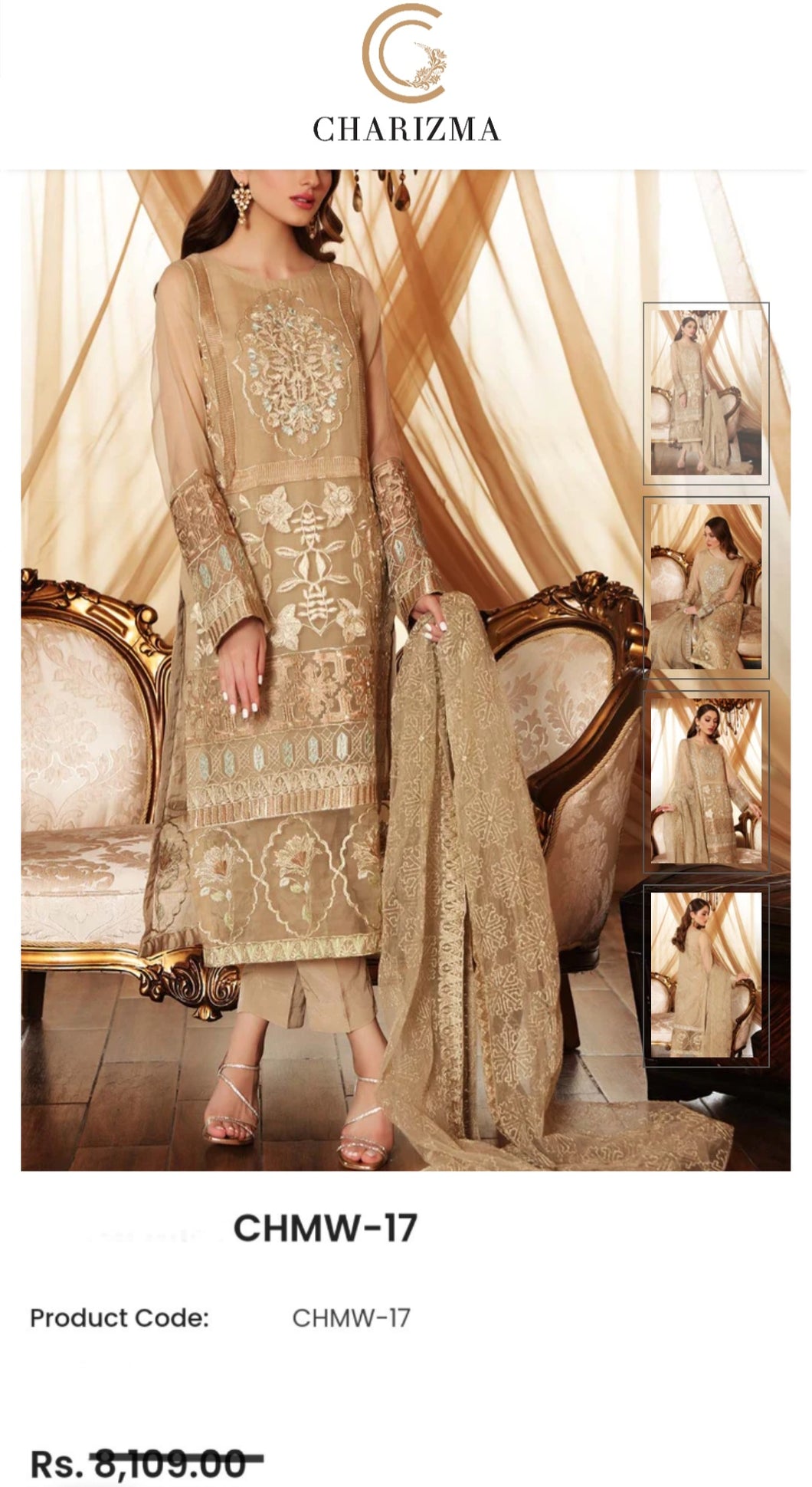 Charizma Fabric Plain Raw Silk