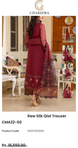 Charizma Fabric Raw Silk